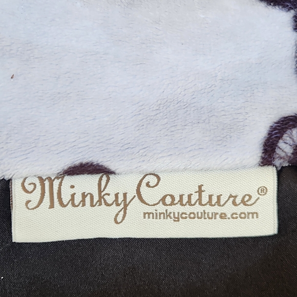 MINKY COUTURE Baby Burp Cloth Security Blanket Black Motorcycle Print Ruffle - Picture 3 of 10